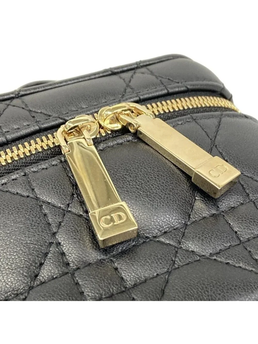 Dior Vanity Cannage Stitch Black Mini Bag Leather
